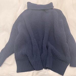 Oversized mock neck knit sweater